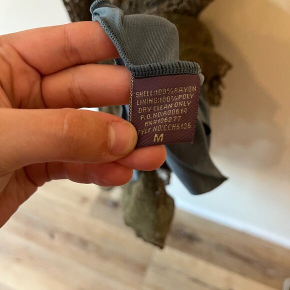 Hale Bob Emerald Green Lace Crochet 90s Vintage Velour Dress Embroidered Sz Med - Picture 8 of 9